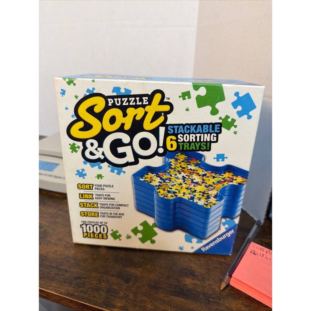 Ravensburger Puzzle Sort & Go Blue 6 Stackable Sorting Trays 179305 Accessory